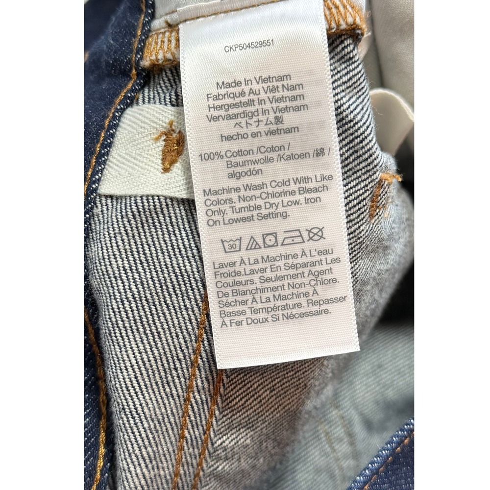 Madewell Longline Straight Jean Dark Indigo High Rise Button Fly 27 NX984 NWT - Picture 8 of 10